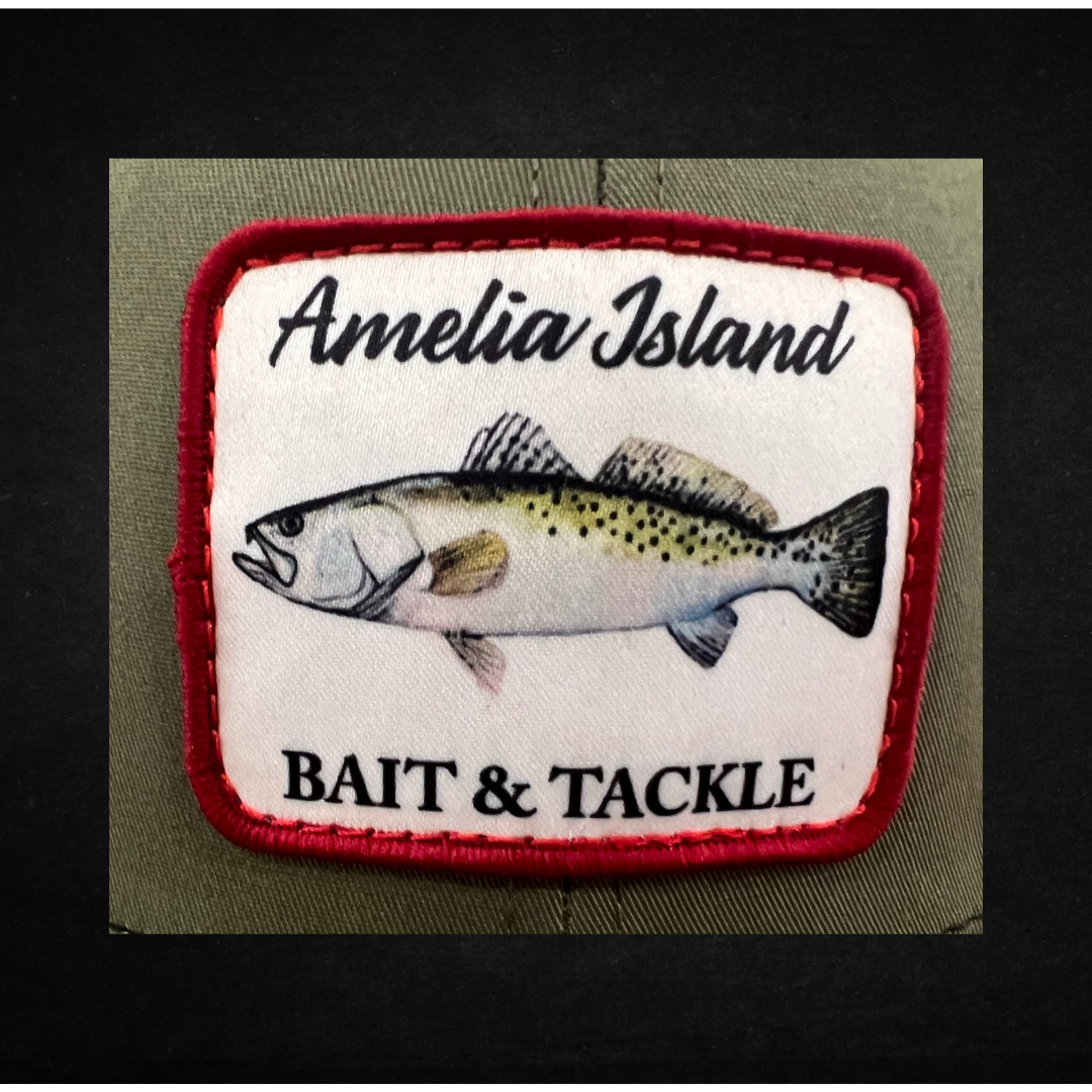 AIBT trout patch trucker hat Richardson 112 in loden –  CU view