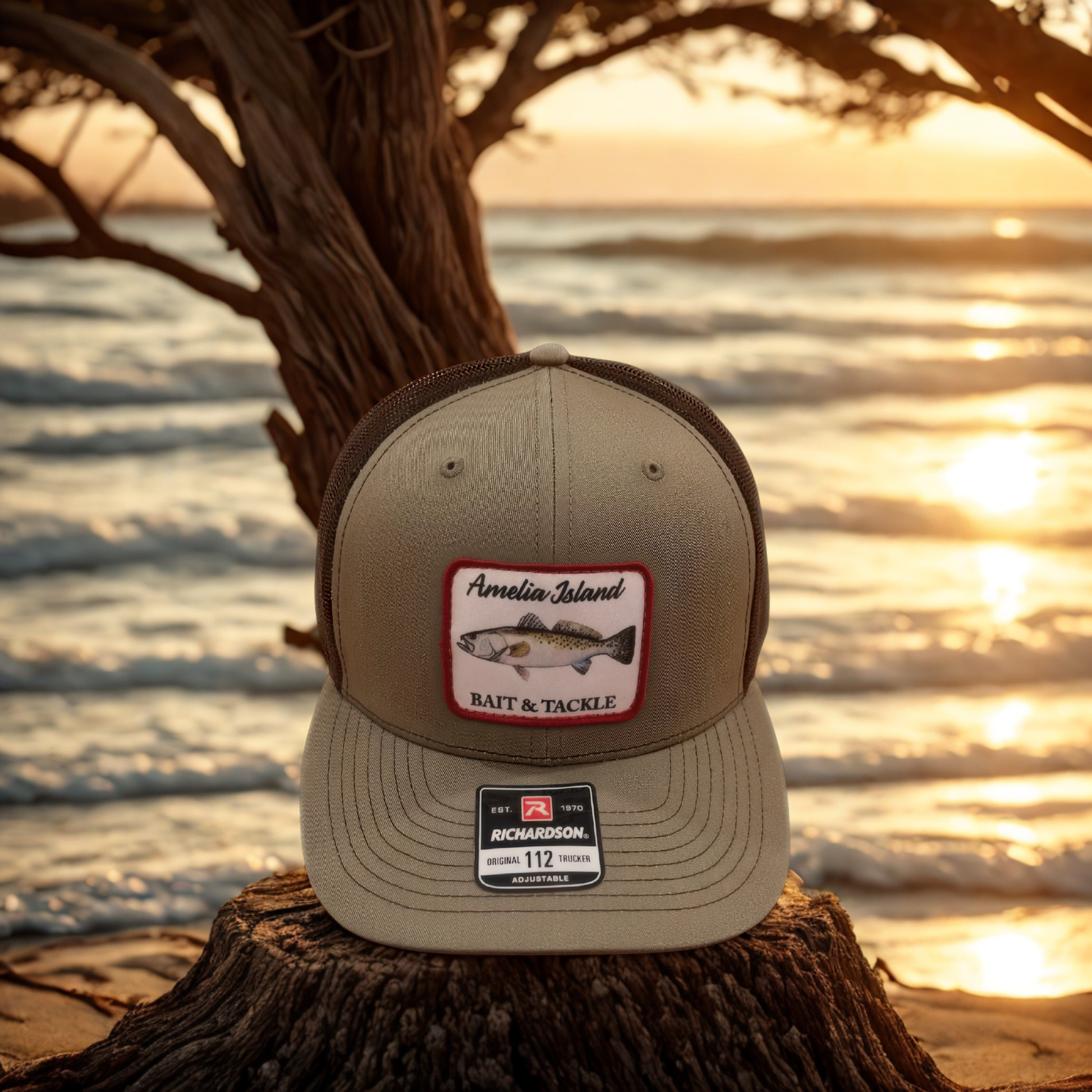 AIBT trout patch trucker hat Richardson 112 in loden –  hero view